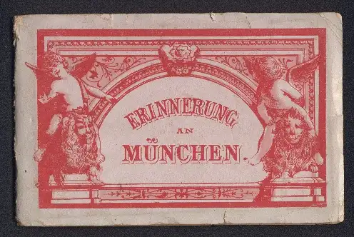 Leporello-Album 14 Lithographie-Ansichten München, Kgl. Hofbräuhaus, Universität, Propyläen, Polytechnikum, Siegesthor