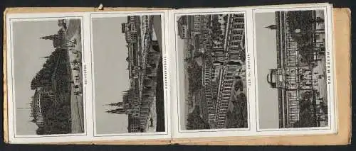 Leporello-Album 17 Lithographie-Ansichten Dresden, König Albert & Königin Carola v. Sachsen, Frauenkirche, Hoftheater