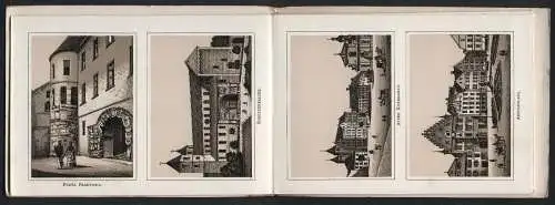 Leporello-Album 22 Lithographie-Ansichten Regensburg, Schloss Fürstin Thrun & Taxis, Walhalla, Befreiungshalle, Kornmarkt