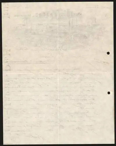 Rechnung Altona-Bahrenfeld 1900, Firma A. L. Mohr AG, Gesamtansicht der Fabrik mit eigener Gleisanlage