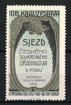 Reklamemarke Písek, Sjezd Ceského Soukromého Úrednictua 1912, Adler