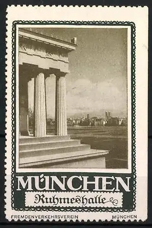 Reklamemarke München, Ruhmeshalle, Stadtansicht