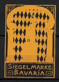 Reklamemarke München, Bavaria, Siegelmarke, Rautenmotiv