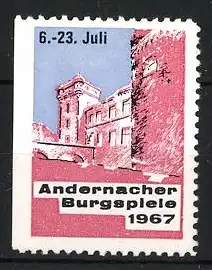 Reklamemarke Andernach, Andernacher Burgspiele 1967, Burggebäude