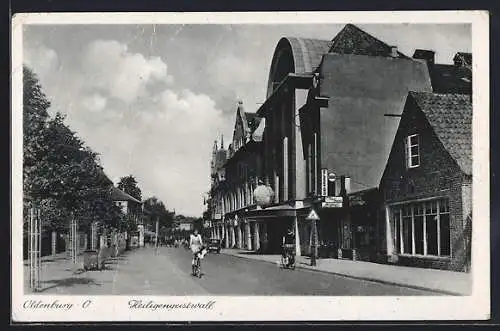 AK Oldenburg i. O., Heiligengeistwall, Strassenpartie mit Kino