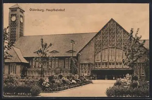 AK Oldenburg / O., Hauptbahnhof, Vorderansicht