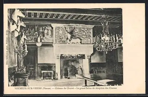 AK Vouneuil-sur-Vienne, Château de Chitré, Le grand Salon de réception des Chasses