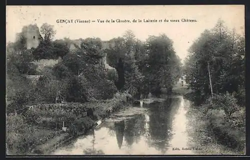 AK Gencay, Vue de la Clouère, de la Laiterie et du vieux Château