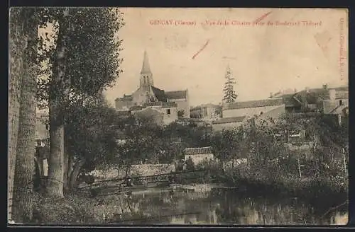 AK Gencay, Vue de la Clouère prise du Boulevard Thibaud