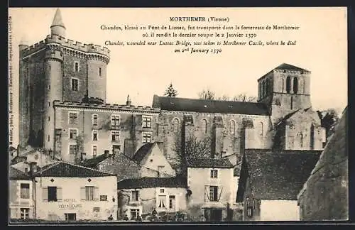 AK Morthemer, Vue de la forteresse historique et de l`église adjacente