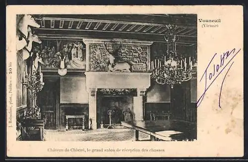 AK Vouneuil, Château de Chitré, le grand salon de réception des chasses