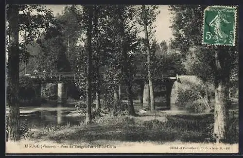 AK Ligugé, Pont de Rougier et vue du Clain