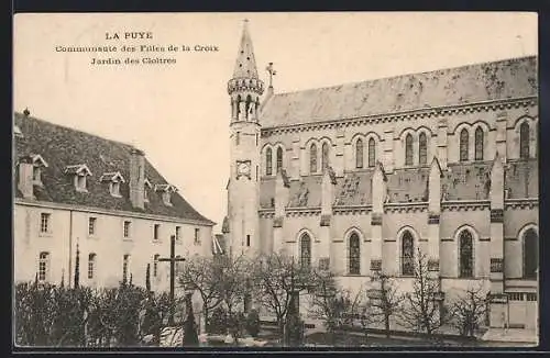 AK La Puye, Communauté des Filles de la Croix, Jardin des Cloîtres