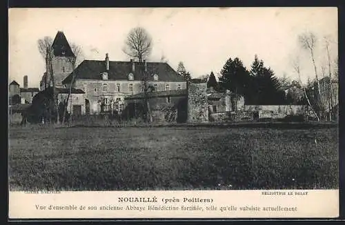 AK Nouaillé, Vue de l`ensemble de l`ancienne Abbaye Bénédictine fortifiée