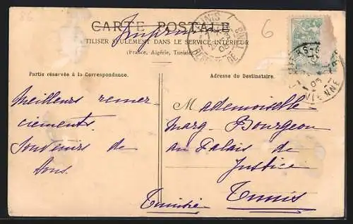 AK Poitiers, Pont Saint-Cyprien après la crue de 1904