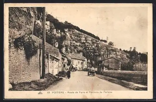 AK Poitiers, Route de Paris et Rochers du Porteau