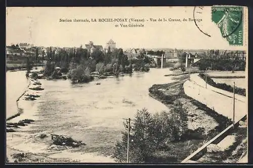 AK La Roche-Posay, Vue de la Creuse, du Barrage et Vue Générale