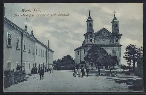 AK Wien, Leopoldsberg mit Kirche z. heil. Leopold