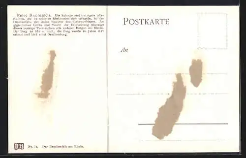 Künstler-AK Drachenfels, Blick auf die Ruine im Herbst