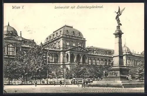 AK Wien, Universität u. Liebenberg-Denkmal, Panorama