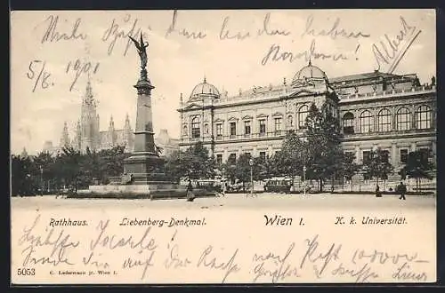 AK Wien, Partie am Liebenberg-Denkmal und Universität