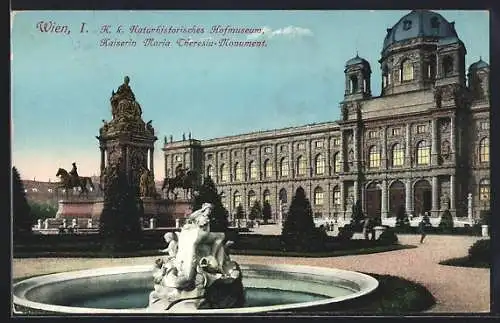 AK Wien, Maria-Theresien-Monument u. Naturhistorisches Hofmuseum