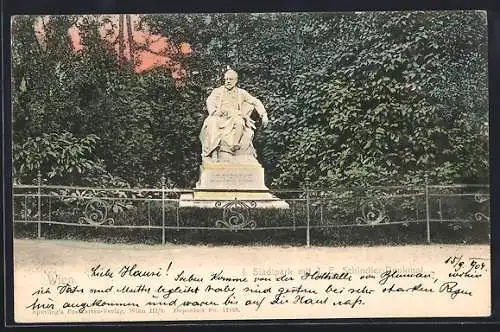 AK Wien, Stadtpark mit Schindler-Denkmal