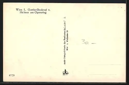 AK Wien, Goethe-Denkmal am Opernring