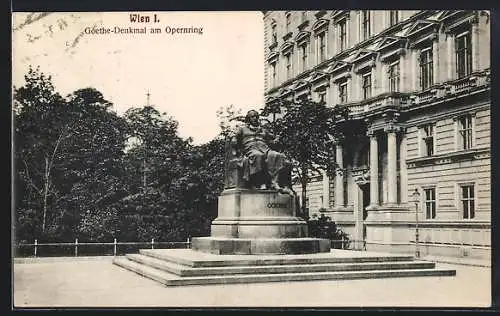 AK Wien, Opernring, Goethe-Denkmal