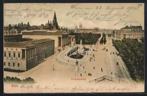 AK Wien, Franzensring aus der Vogelschau