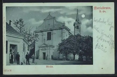 Mondschein-AK Mariabrunn /N.-Oe., Kirche