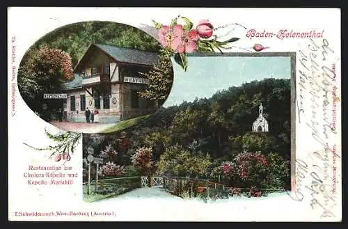 AK Baden, Restaurant zur Cholera-Kapelle und Kapelle Mariahilf