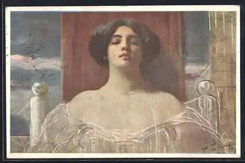 Künstler-AK Franciszek Zmurko: Portrait einer Dame