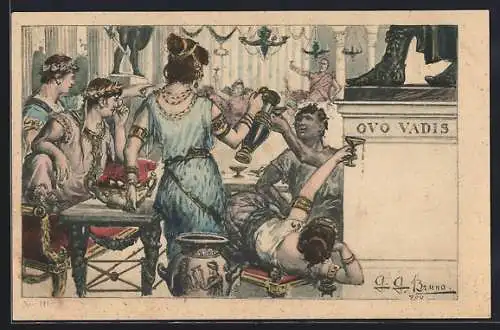 Künstler-AK Quo Vadis, Römisches Gelage