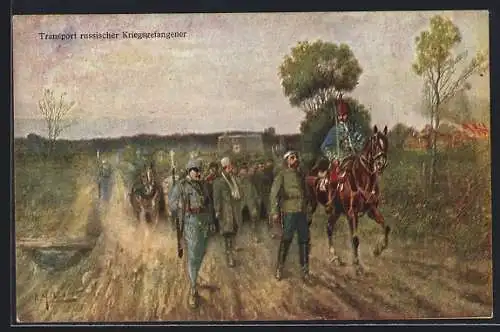 AK Rotes Kreuz Nr., Transport russischer Kriegsgefangener