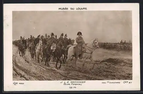 AK Napoleon reitet an der Spitze seines Heeres