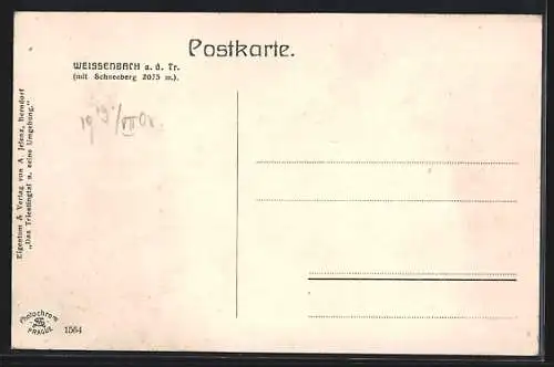 AK Weissenbach a. d. Tr., Teilansicht mit Schneeberg