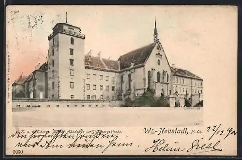 AK Wr.-Neustadt, K. u. k. Militär-Akademie und St. Georgskirche