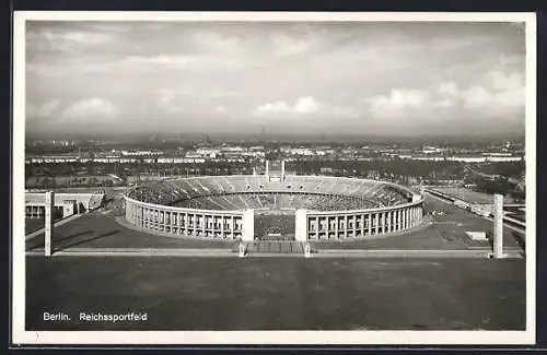 AK Berlin, Reichssportfeld aus der Vogelschau, Olympia