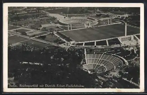 AK Berlin, Reichssportfeld mit Dietrich-Eckardt-Freilichtbühne