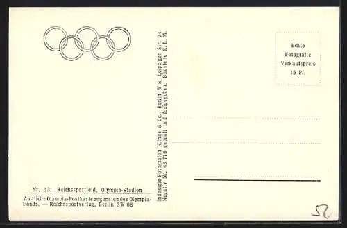 AK Berlin-Charlottenburg, Reichssportfeld, Olympia-Stadion