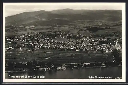 AK Deggendorf, orig. Fliegeraufnahme, Panorama