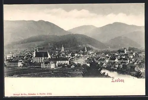 AK Leoben, Teilansicht mit Kirche