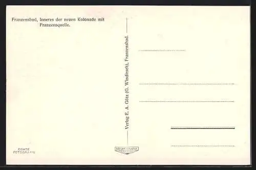 AK Franzensbad, Inneres der neuen Kolonade mit Franzensquelle
