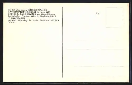 AK Horn, Modell des neuen Interdiözesanen Spätberufenenseminars des Canisiuswerks