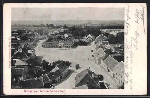 AK Gross-Enzersdorf, Strassenpartie aus der Vogelschau