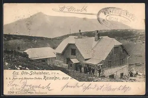 AK Erzh. Otto-Schutzhaus, Berghütte auf der Raxalpe