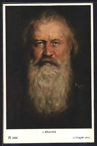 Künstler-AK Porträt Komponist Johannes Brahms