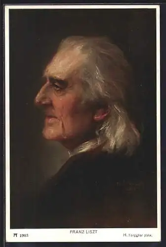 Künstler-AK H. Torggler, Portrait Franz Liszt