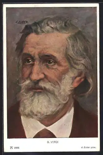 AK Giuseppe Verdi mit Bart